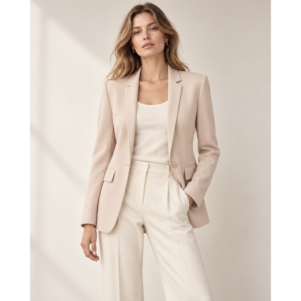 Stella McCartney Beige Wool Blazer Jacket Size 36 US 2 (XS) Tailored